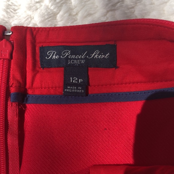 J Crew Red Pencil Skirt - Picture 3 of 3